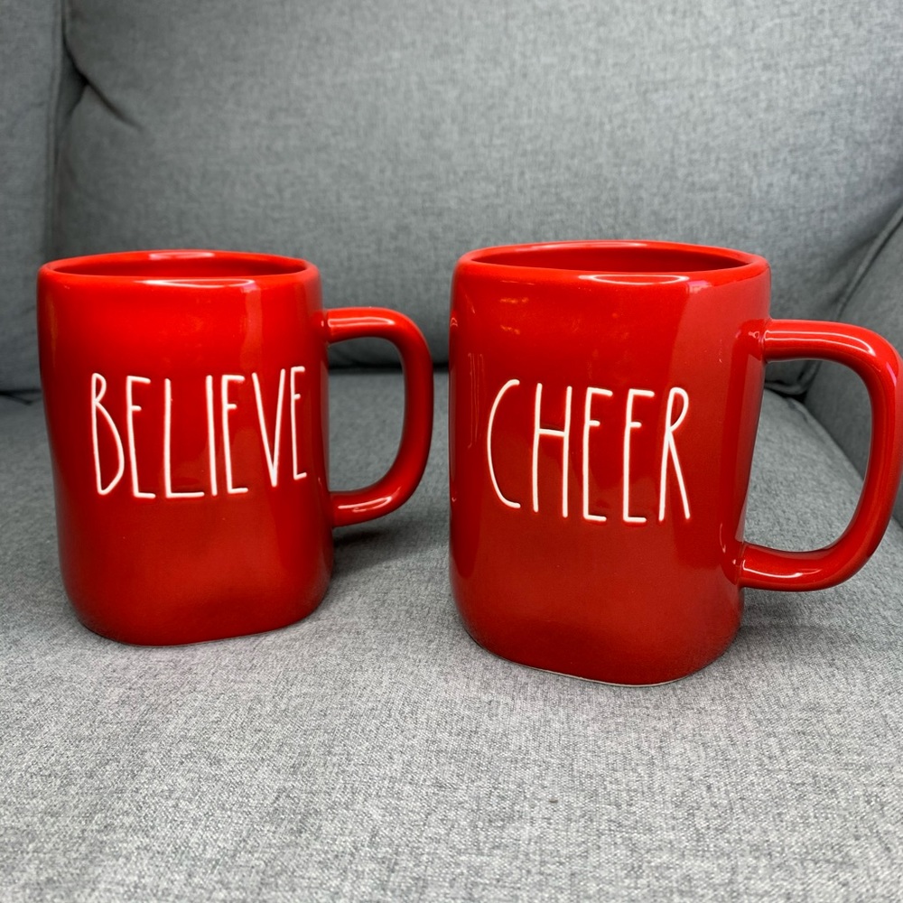 Rae Dun Christmas Red Mug Believe Cheer